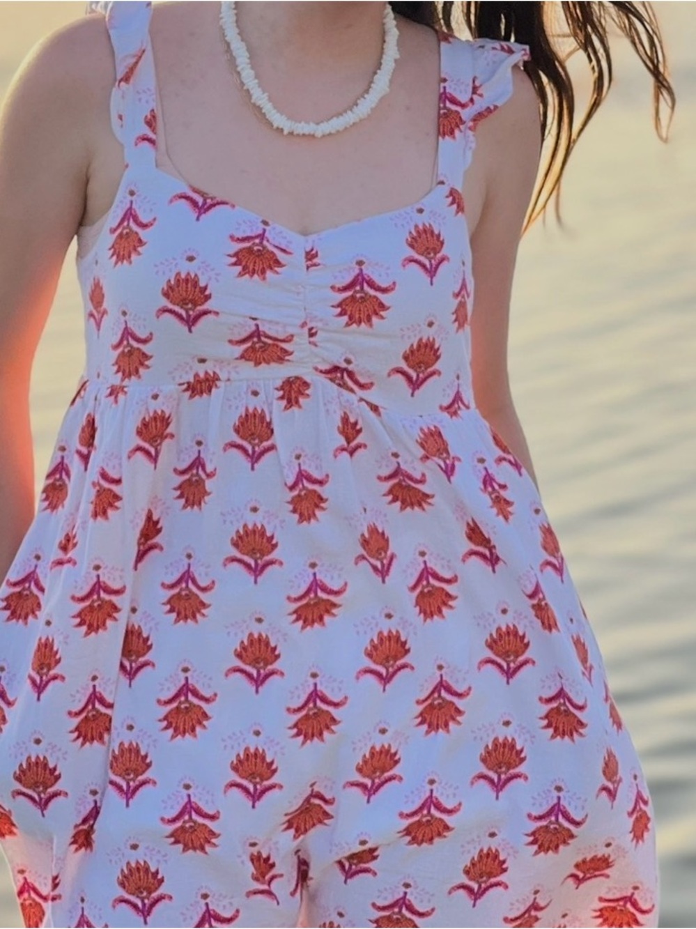 J. Crew White and Red Floral Mini Dress
